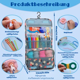 MASPHY 130 Pieces Crochet Set for Beginners, Complete Crochet Set with Crochet Accessories for Beginners and Professionals, Crochet Set for Handmade DIY Crochet Projects