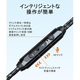 WHWKOP Earphones, Wired Headphones, Earphones, Earphones, Wired Earphones, Earphones with Microphone, Gaming, Earphones, Earphones, Microphone 0.14 inch (3.5 mm) Microphone (Blue)