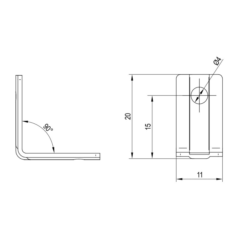SKIR'CO (Pack of 20) Shelf Brackets 20x20mm Metal Right Angle