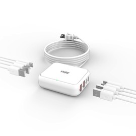 VHBW 8-Port USB Charger, Multi-Port Travel USB C Charger, Mini Charging Station with USB C and USB A Ports, Charging Station Block for Traveling, Camping Compatible with Phone, Earbud,etc.