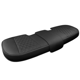 Black Panther Luxury PU Leather Rear Car Seat Cover Adjustable Length (49-55'') Back Seat Protector Fits 90% Vehicles (Sedan SUV Truck), for Seat Bottom Only, Triangle Quilting Design, Black