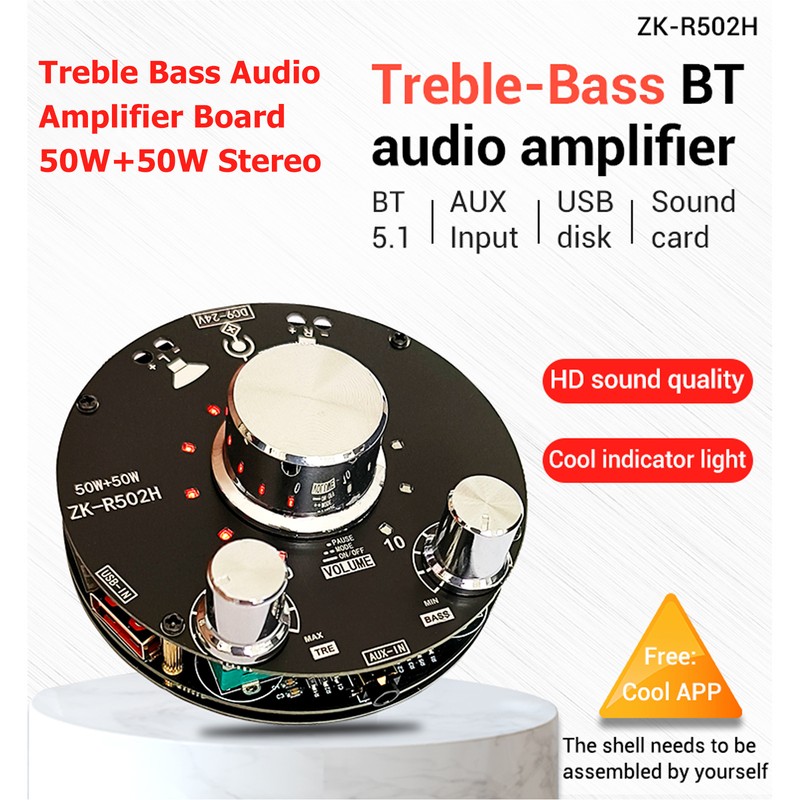 2.1 Channel Power Amplifier Board Stereo Treble Bass Adjustment Bluetooth