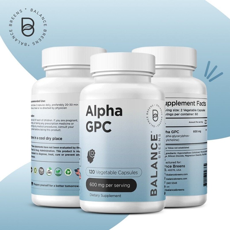 Balance Breens Alpha GPC Choline Supplement 600mg – 120 Vegetable