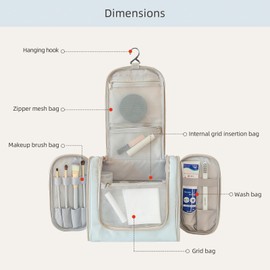 CHANXIUZAI Ladies' Makeup Bag, a Hanging Large Capacity Travel Makeup Bag That is Waterproof, Easy to Maintain, and Suitable for Daily Life Such as Work and Travel (Blue)