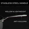 MsMk Square Grill Pan with Lid, 9.5 Inch Titanium and