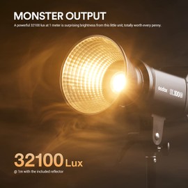 Godox SL100Bi Bi-Color LED Video Light, 2800-6500K TLCI 97+ CRI 96+, Bowens Mount Photography Light with 11 Lighting Effect, APP Bluetooth Control, Intuitive User Interface