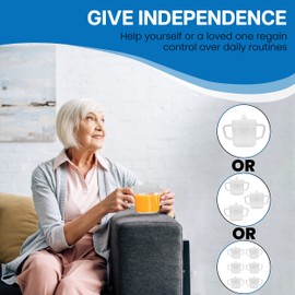 Providence Spillproof Compact 8oz Adult Sippy Cup with 2 Handles - Sip Cups for Adults for Limited Mobility - Handicapped Accessories - Handicap Cups for Elderly Care - Made in the USA - Clear - 1