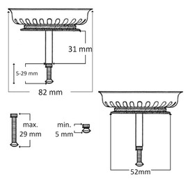 BLANCO Strainer Basket 3.5 Inch for Eccentric Diameter 82 mm (24 Slots) from 1996 Sink 125555 - Venile Basket, Strainer Basket, Plug, Sink Plug, Sink Lock