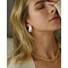 FUNEIA Gold Earrings 14K Gold-Plated Chunky Drop Earrings Gold Silver