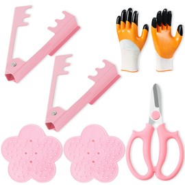 6Pcs Rose Thorn Stripper Tool, Including Gardening Gloves &Scissor & Rose Thorn Stem Stripper Remover Tool for Florist Supplies(Floral Toolkit)