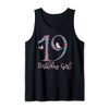 Floral 19th Birthday Butterfly For Girls Tank Top
