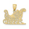 Solid 10k Yellow Gold Sleigh Pendant Charm
