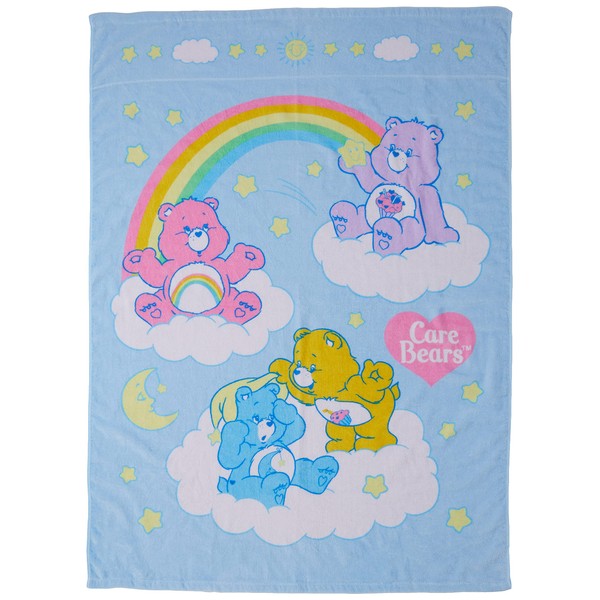 Marushin 5545000800 Summer Blanket, Children, Care Bears, Mini Bath Towel, Towelket, Characters, Purple, Gift, Cute, 100% Cotton