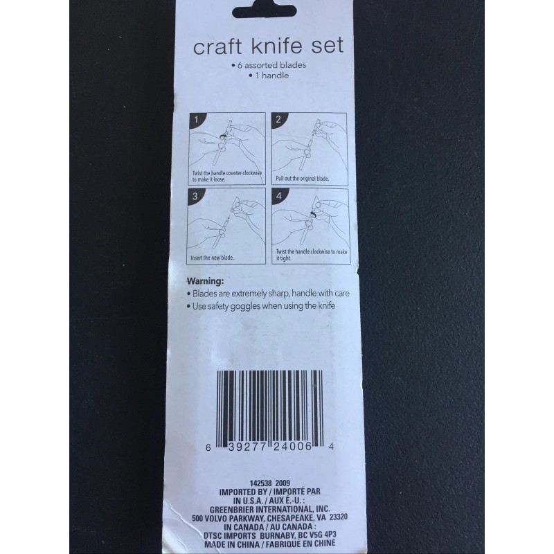 Crafter's Square NEW ~ CRAFT KNIFE 7pc SET with 6