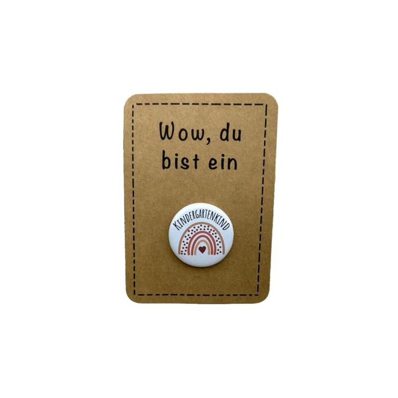 Pin Kindergarten Rainbow Button with Safety Pin 32 mm Gift