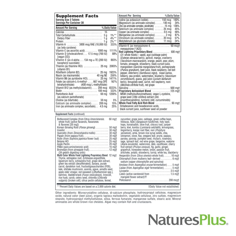 NaturesPlus Source of Life Green & Red Multivitamin - 90