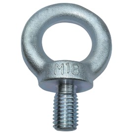 AERZETIX - C49759 - Eye Bolts - M18 - Ring Crane Eyelets - Galvanised Steel - Metric Thread - DIN 580-850 kg - Colour Silver