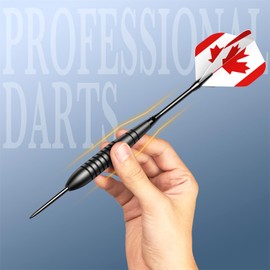Professional Steel Tip Darts Set - Dart Board Darts Brass Barrels Metal Darts 6 Pack with 12 Aluminum Shafts + 12 Flights + 1 Sharpener