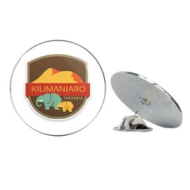 Kilimanjaro Tanzania Africa Round Metal 0.75" Lapel Pin Hat Shirt Pin Tie Tack Pinback