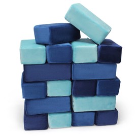 Plush Blocks - The Original Premium Plush Building Block for Kids - Certified Safe Foam Blocks in Luxuriously Soft Fabric Covers - Set of 24 (Ocean)