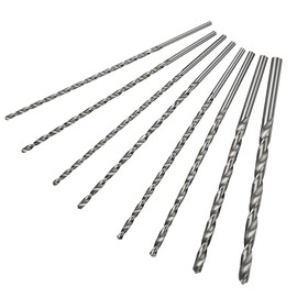 8-Piece Spiral Drill Bit Set Wood Drill Bit Set for Drill, Diameter 2-7 mm x 20 cm, HSS Direct Shank Drill Bit 20 cm Cylinder Shank Wood Drill Bit Set for Drilling Wood Plastic