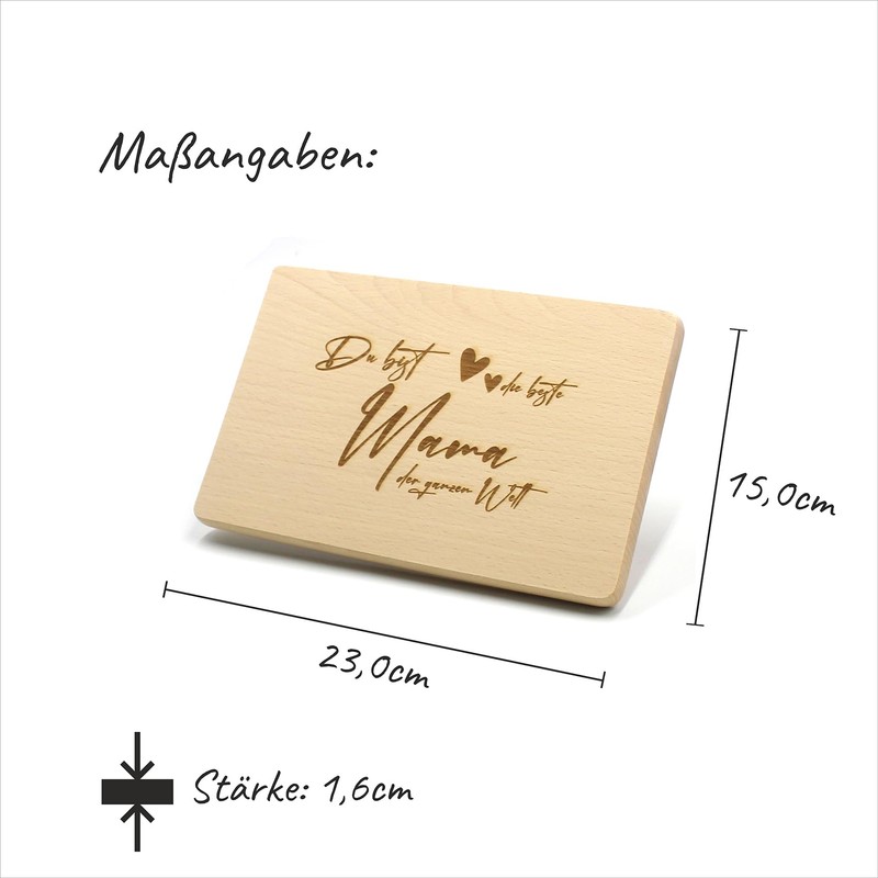 Wooden Breakfast Board for Mother's Day / Birthday (Beste Mama)