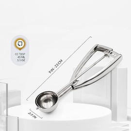 Ice Cream Scoops with Easy Trigger - Large Sized (6.3cm) 304 Stainless Steel Cookie Scoop for Meatballs, Mellon Balls, Mashed Potatoes and Muffins