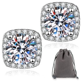 Women's Earrings Silver Stud 925, Hypoallergenic 925 Sterling Silver Cubic Zirconia Stud Earrings Set Statement Snowflake Earrings Women's Jewellery Gift Box Gifts for Girlfriend 01, Non-precious metal