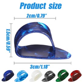 Wzenclave 12pcs Medium Thumb Picks, 6 Colors, Celluloid, Compatible with Electric/Acoustic Guitar, Bass, Banjo, Ukulele