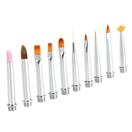 Baluue 11pcs Nail Painting Brush Professional Art Ergonomic Rose Gold Design Replacement for Nail Decoration and Manicure