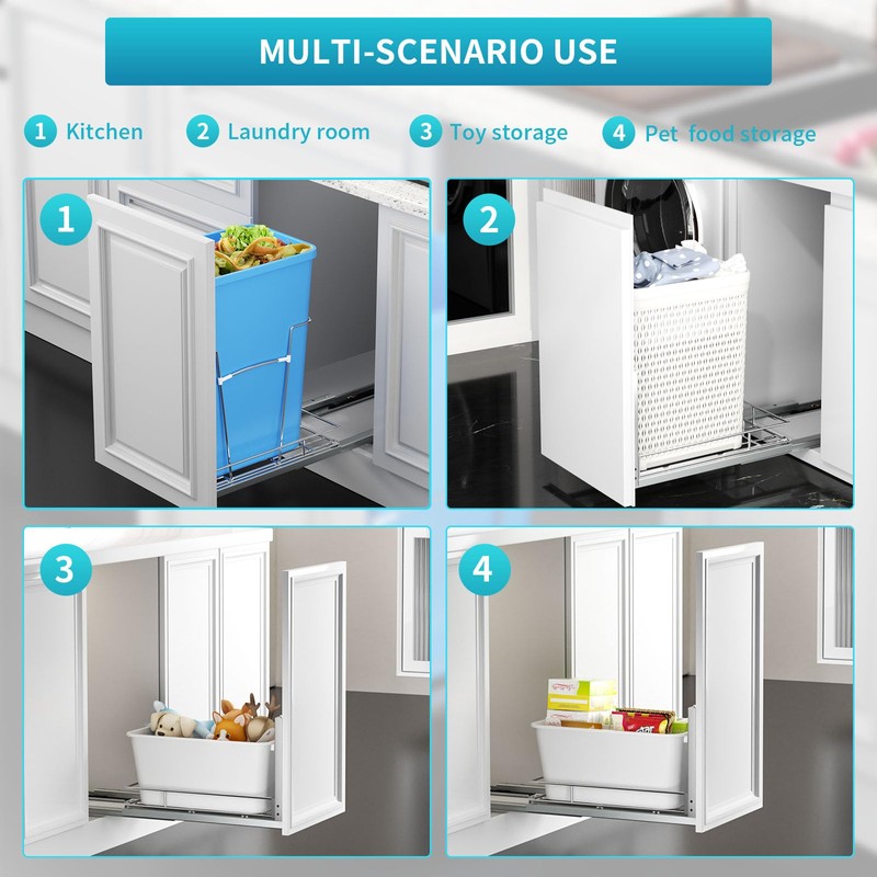 Pull Out Trash Can Under Cabinet Kit - Heavy Duty