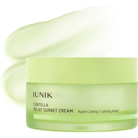 Iunik Centella Relief Sorbet Cream - Hidratante Refrescante y Calmante Instantáneo para Pieles Sensibles y Propensas al Enrojecimiento, Complejo de Alivio Calmante Lipo, Control de Aceite