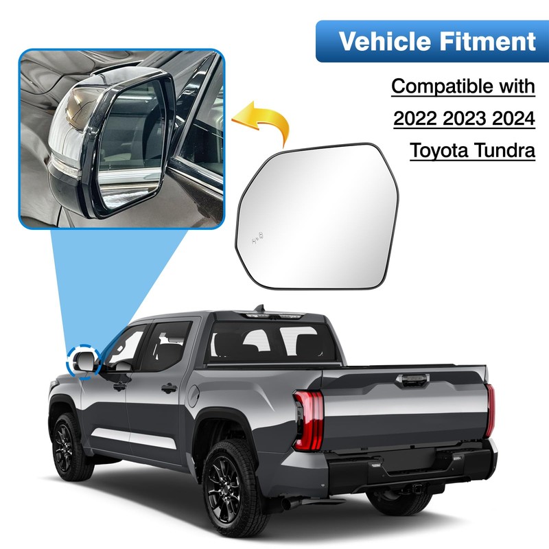 TOP-MAX Driver Side Mirror Glass Compatible with 2022 2023 2024