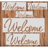 5PCS Welcome Stencils for Painting on Wood Wall Welcome Stencils