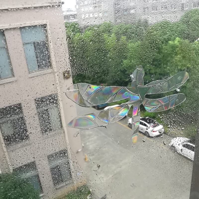 Pack of 30 Dragonfly Prism Window Stickers for Bird Strikes