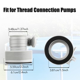 Jadive 2 Pcs Upgrade 1.5" x 59" Pool Hose for Above Ground Pools Pool Pump Replacement Kit Pump Filter Accessories with 2 Type B Hose Adapters(Teal)