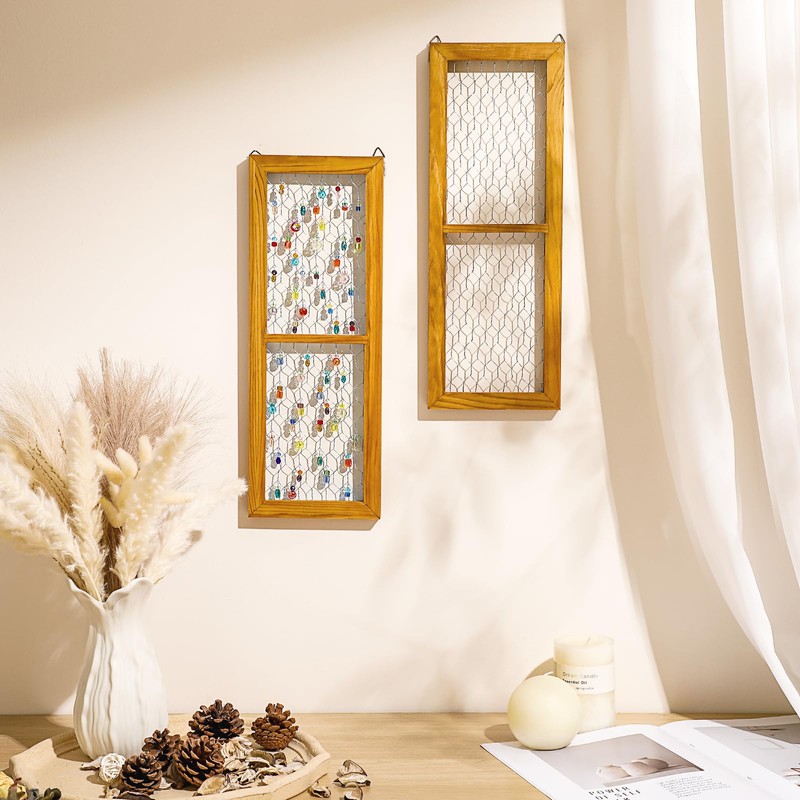 Chunful Pack Chicken Wire Wooden Frame Unfinished Wood Window Frame