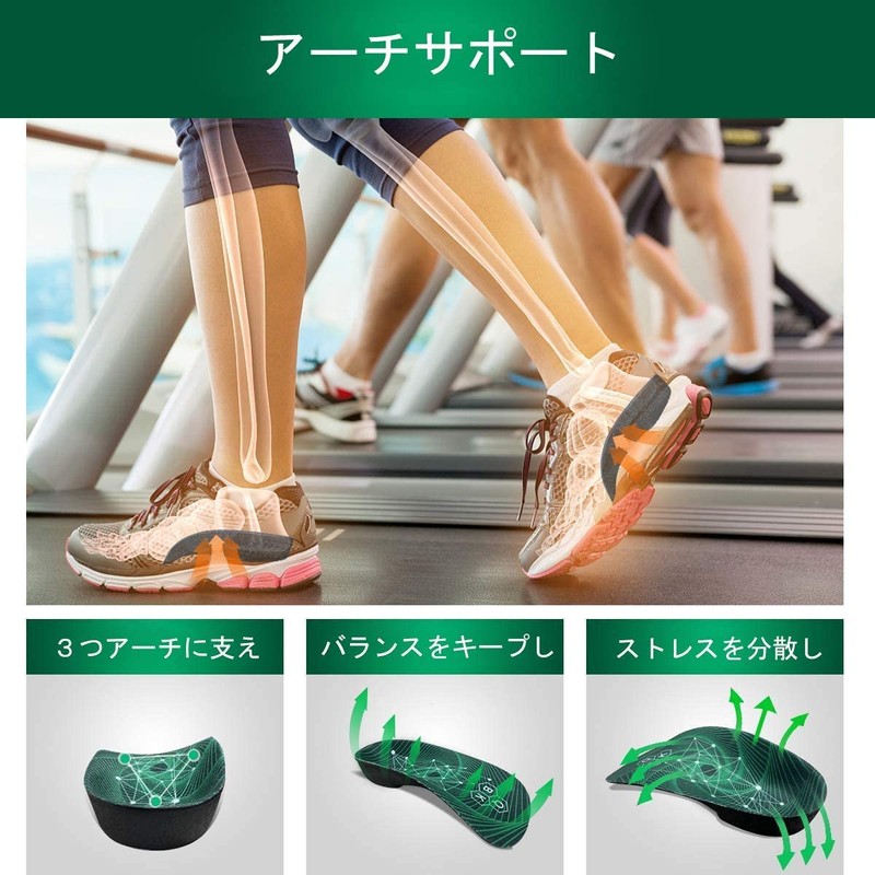 QBK Arch Support Insole, Flat Feet, Plantar Fasciitis, Ergonomic Based