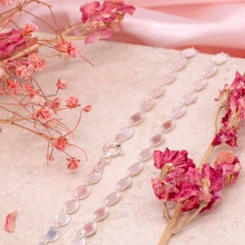 Tuscany Silver Sterling Silver Patterned Oval Disc Necklace, Silver