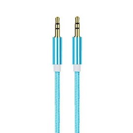 Aux Cable, Aux Cord Lead, 3.5mm Male Stereo Jack To Jack Audio Cable, Nylon Braided Aux Lead For Car, Home Stereos, Headphone, MP3 Player, Smartphone, and Laptop. (Blue)