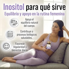 Mio Inositol 500 Cápsulas Mujeres Suplemento Alimenticio Magnesio Teanina Folato Vitamina Apoyo Equilibrio Hormonal Bienestar Tlali