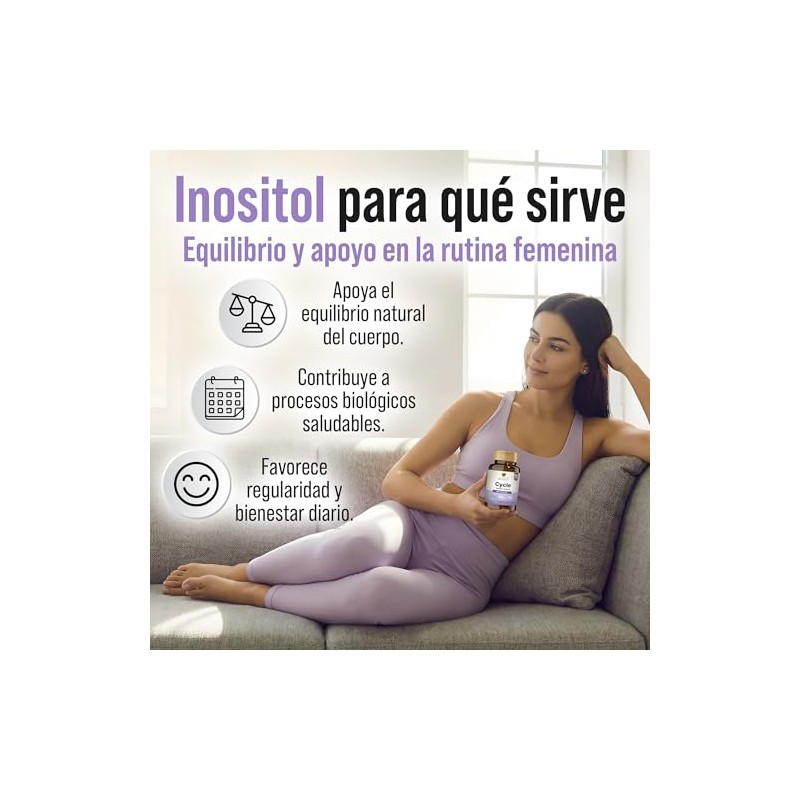 Mio Inositol 500 Cápsulas Mujeres Suplemento Alimenticio Magnesio Teanina Folato