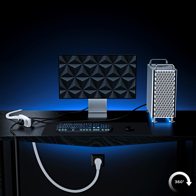 Maximm - Cable de extensión Plano Giratorio de 360 Grados,