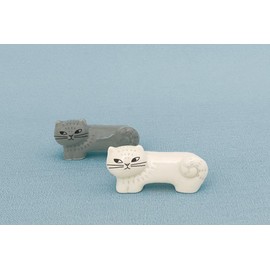 Decore Corporation FIKA Cat Chopsticks Rest GY Size: Approx. W2.2 x D0.7 x H2.6 inches (5.5 x 1.8 x 2.6 cm) MG-86502