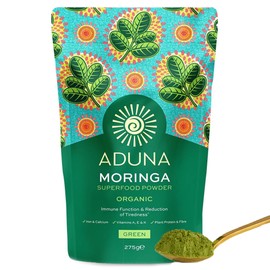 Aduna Organic Moringa Powder | 100% Pure Moringa Leaf for Energy & Immune Support | Natural Vegan Source of Iron, Calcium & Protein | Superfood Powder for Smoothies, Soups, Stews & More | 275g