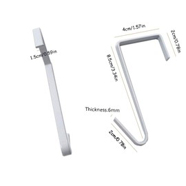 OJYUDD 12 Pack White Smart Over The Door Hook,2 Side Metal Z Hooks,S Hooks for Hanging Coats,Bags,Towels for Bathroom,Kitchen,Office