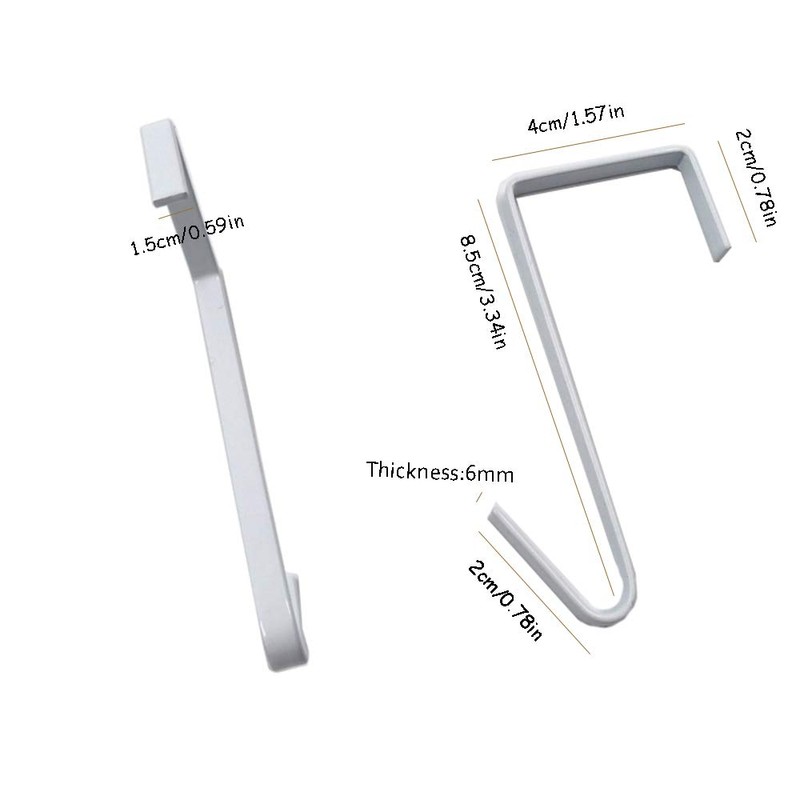 OJYUDD 12 Pack White Smart Over The Door Hook,2 Side