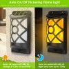 96 LEDs Flame Flickering Solar Garden Lights Waterproof Wall Mount
