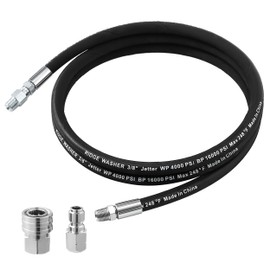 RIDGE WASHER Pressure Washer Whip Hose with Swivel, 3/8'' Power Washer Jumper Hoses, Hose Reel Connector Hoses for Pressure Washing with Adapter Set, 8 FT, 4000 PSI
