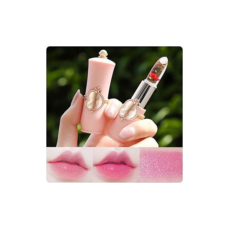 2pcs Jelly Clear Crystal Flower Magic Lipstick Color Changing Tinted